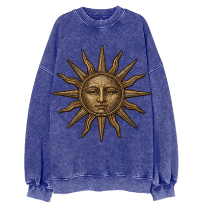 Sun Rays  - Vintage Sweatshirt - Blue