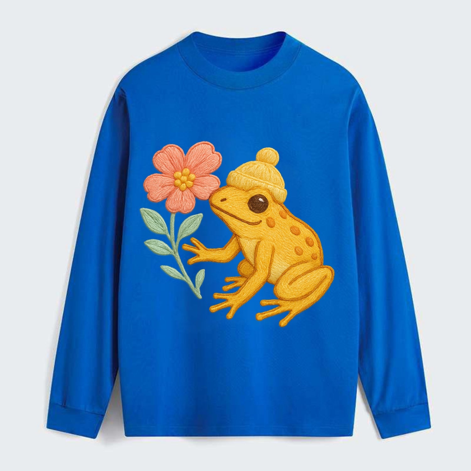 Yellow Dart Frog - Classic Long Sleeve Shirt - Blue