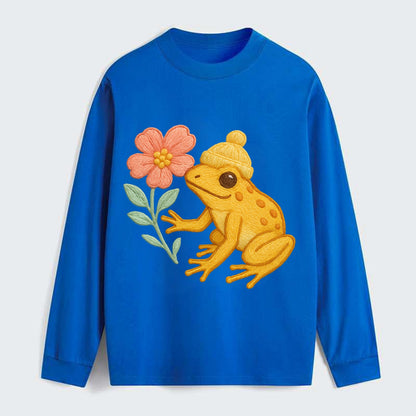 Yellow Dart Frog - Classic Long Sleeve Shirt - Blue