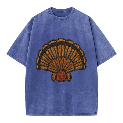 Turkey Feather  - Vintage T-shirt - Blue