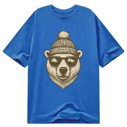 Winnipeg Polar Bear wearing Winnipeg bea - Classic T-shirt - Blue