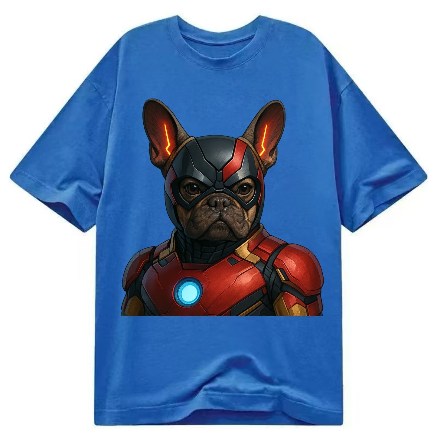 French Bulldog Iron Man  - Classic T-shirt - Blue