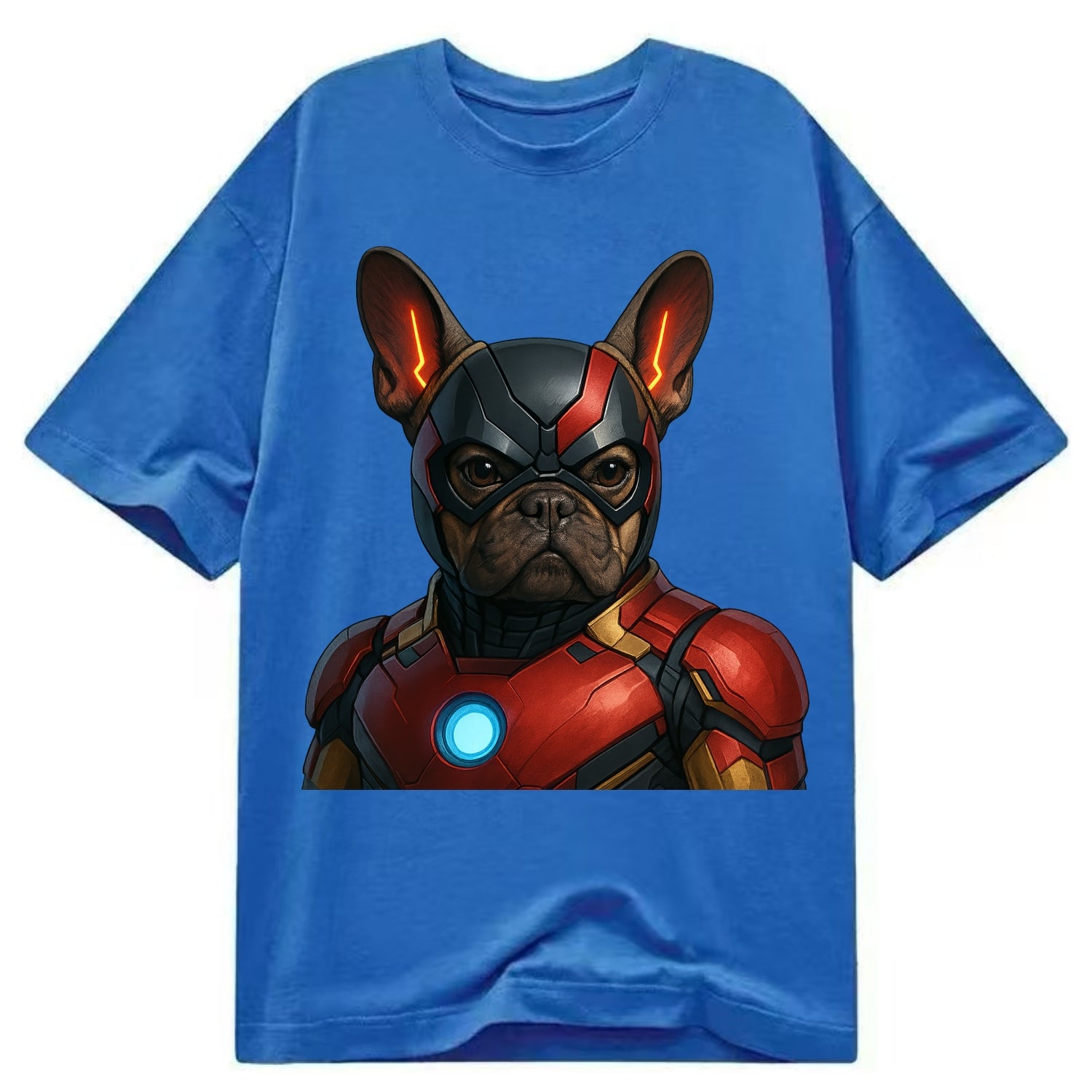 French Bulldog Iron Man  - Classic T-shirt - Blue