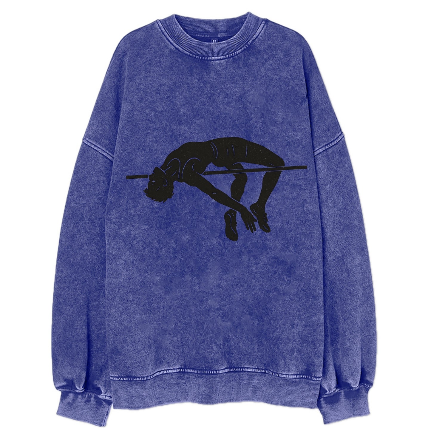 High jumper arching over bar - Vintage Sweatshirt - Blue