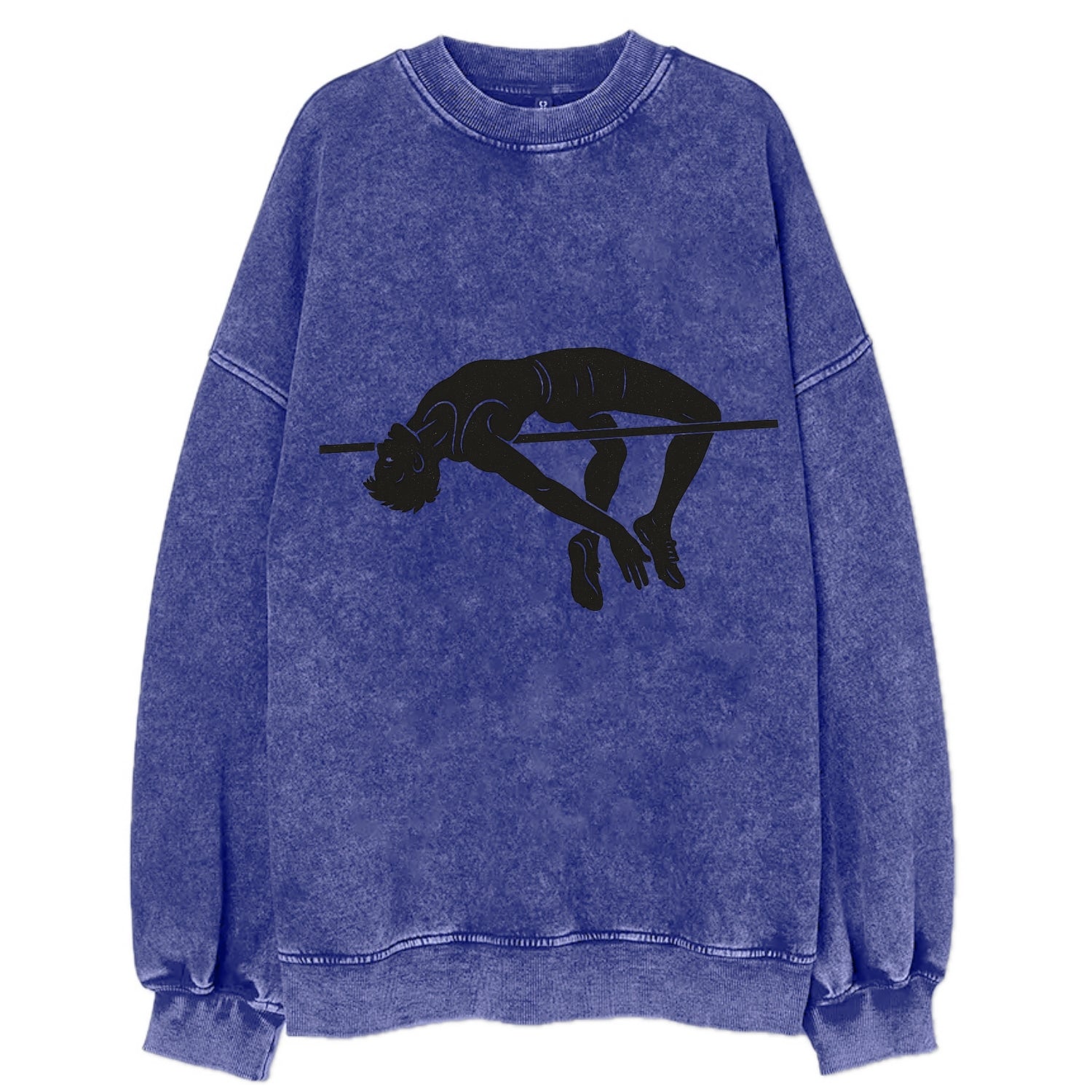 High jumper arching over bar - Vintage Sweatshirt - Blue