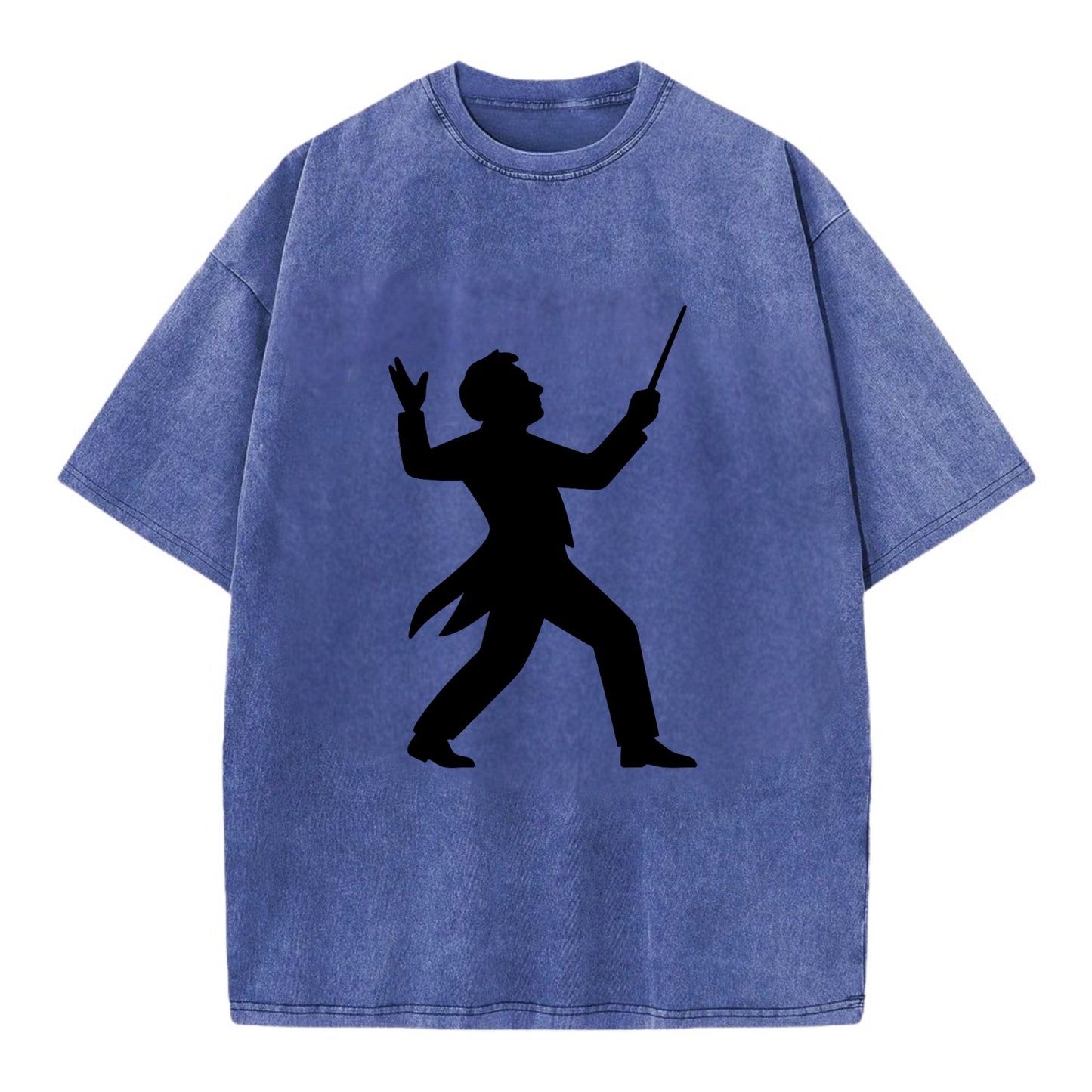 Conductor leading orchestra passionately - Vintage T-shirt - Blue