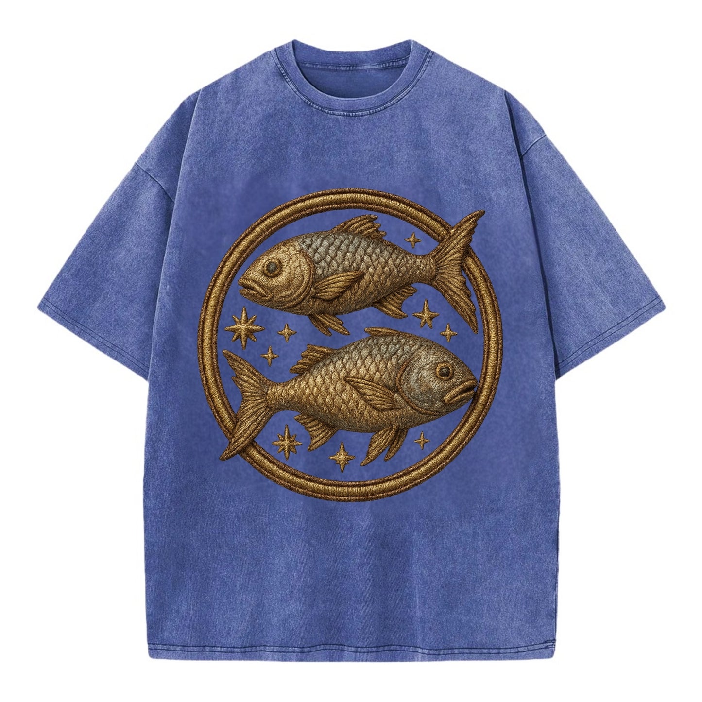 Pisces Fish  - Vintage T-shirt - Blue