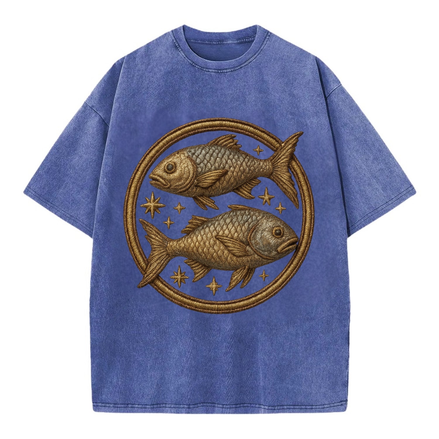 Pisces Fish  - Vintage T-shirt - Blue