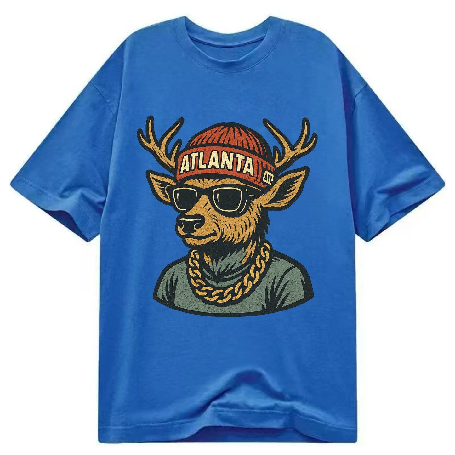 "deer" "atlanta" "atl" "red" "us South" - Classic T-shirt - Blue