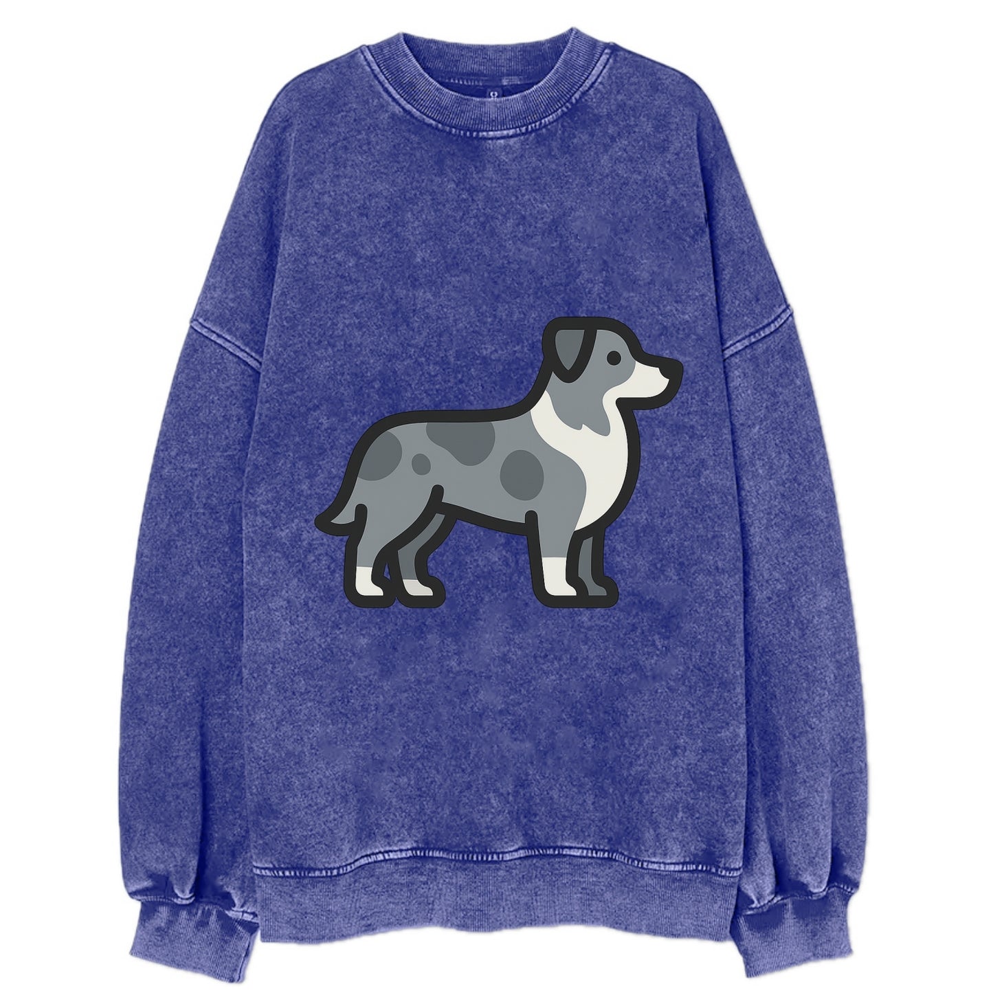 Australian Shepherd - Blue merle flat side profile - Vintage Sweatshirt - Blue