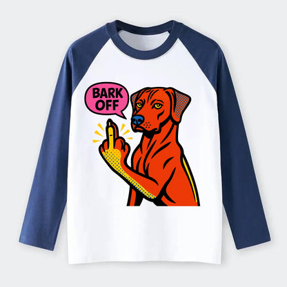 Rhodesian Ridgeback with distinctive ridge on back, athletic muscular - Raglan Long Sleeve T-Shirt - Blue