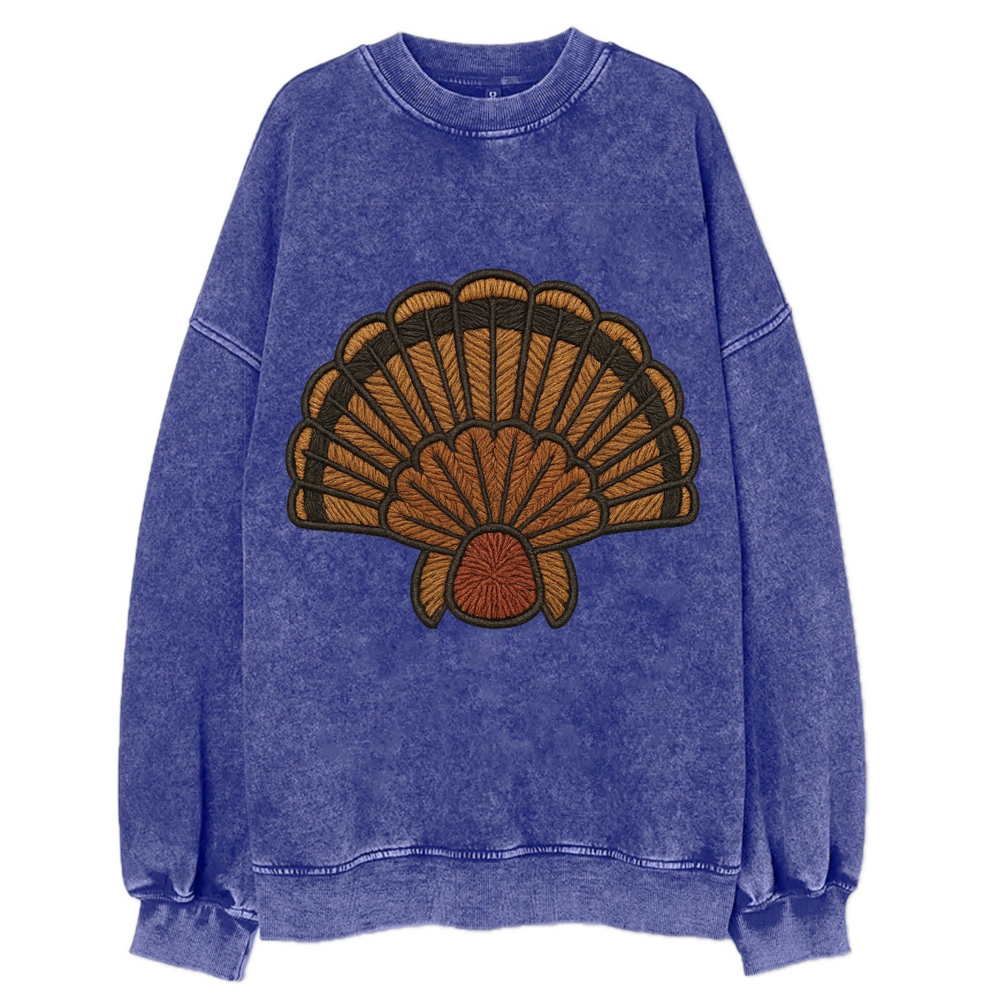 Turkey Feather  - Vintage Sweatshirt - Blue