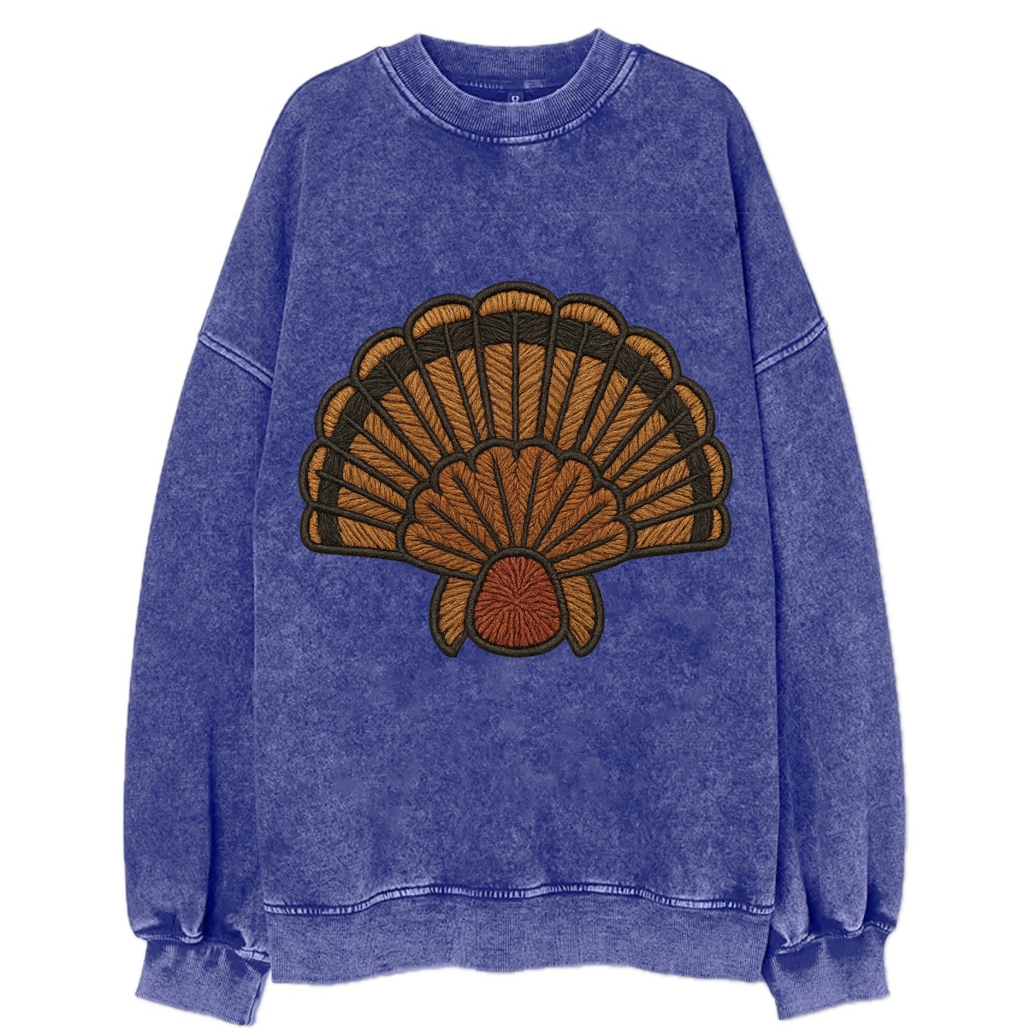 Turkey Feather  - Vintage Sweatshirt - Blue