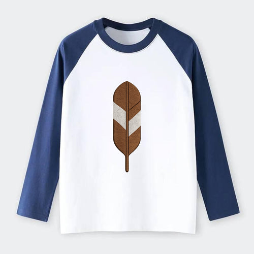Eagle Feather  - Raglan Long Sleeve T-Shirt