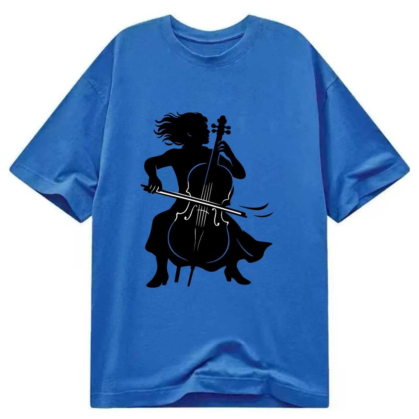 Cellist performing emotional solo - Classic T-shirt - Blue