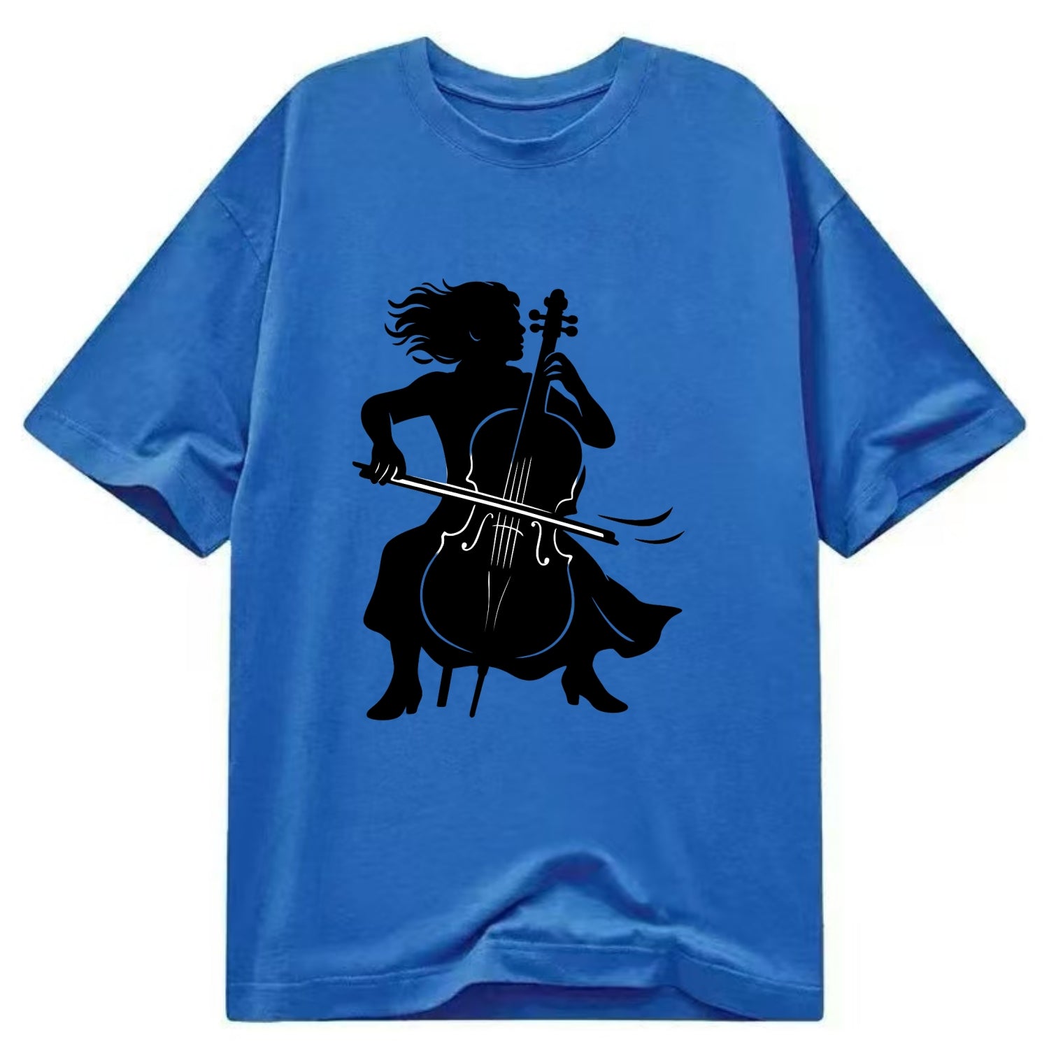 Cellist performing emotional solo - Classic T-shirt - Blue