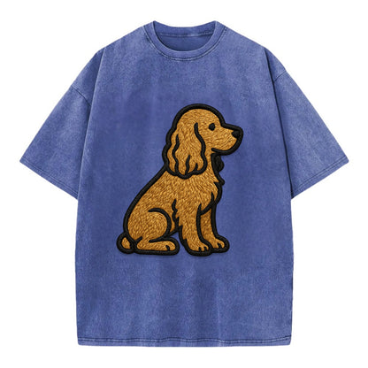 Cocker Spaniel - Contemporary spaniel de - Vintage T-shirt - Blue