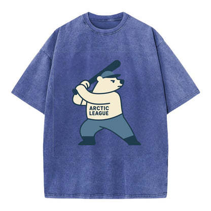 Polar Bear Baseball MVP - Vintage T-shirt - Blue