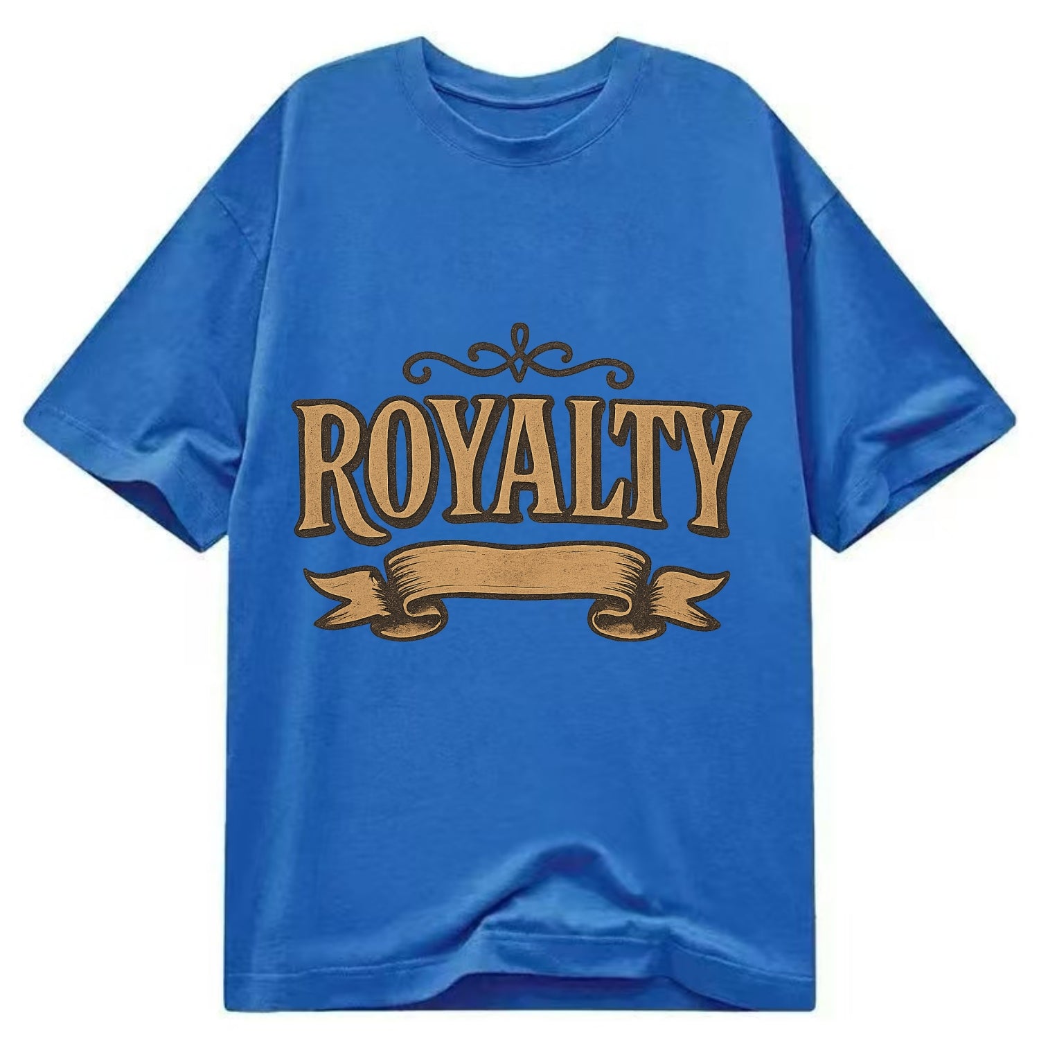 Bold typography design - "ROYALTY" - regal bearing, noble spirit - Classic T-shirt - Blue