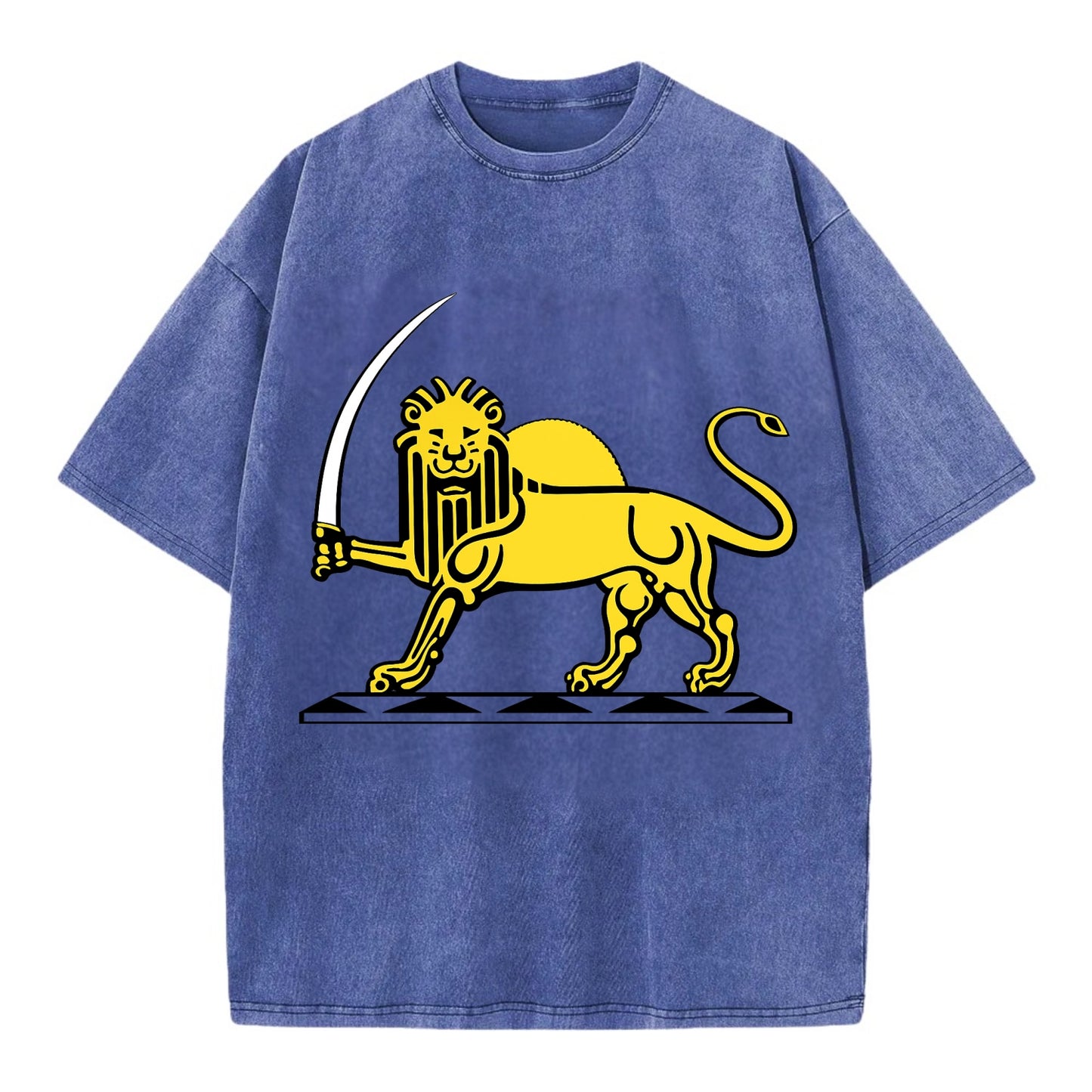 Lion Of The Rising Blade - Vintage T-shirt - Blue