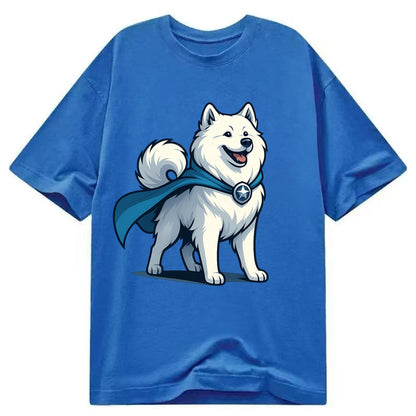 Samoyed Winter Hero  - Classic T-shirt - Blue