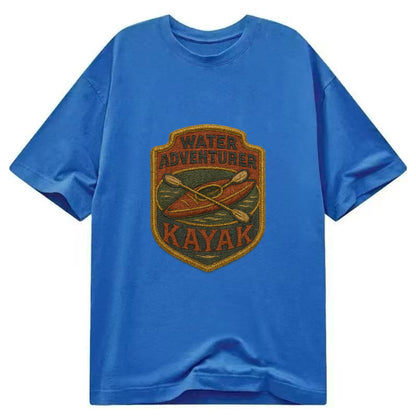 Kayak with paddle - water adventurer - Classic T-shirt - Blue