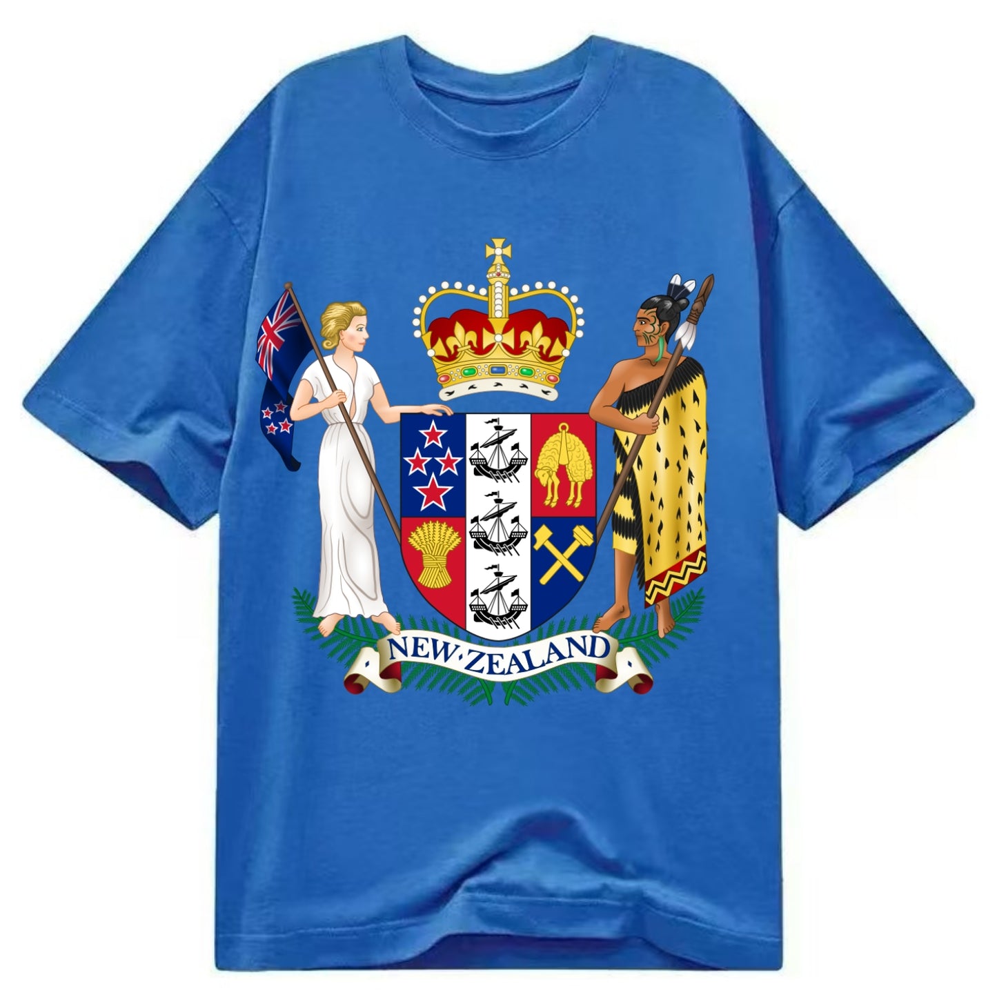 Coat Of Arms Of New Zealand - Classic T-shirt - Blue