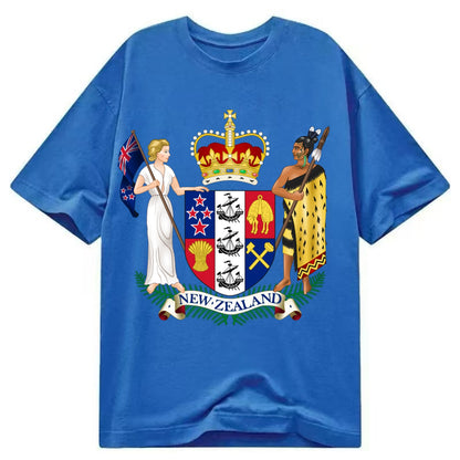 Coat Of Arms Of New Zealand - Classic T-shirt - Blue