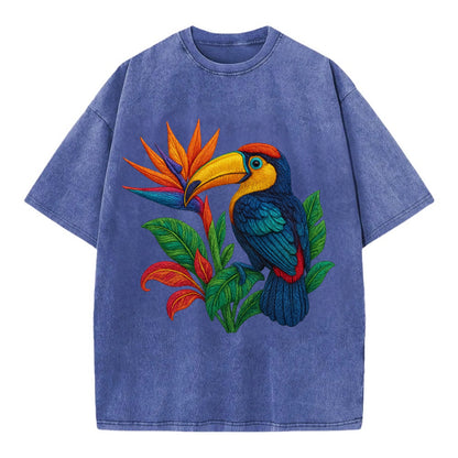 Toucan Paradise - Vintage T-shirt - Blue