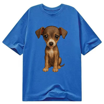 Baby Italian Greyhound Puppy - sleek tiny body, long legs, gentle eyes, - Classic T-shirt - Blue