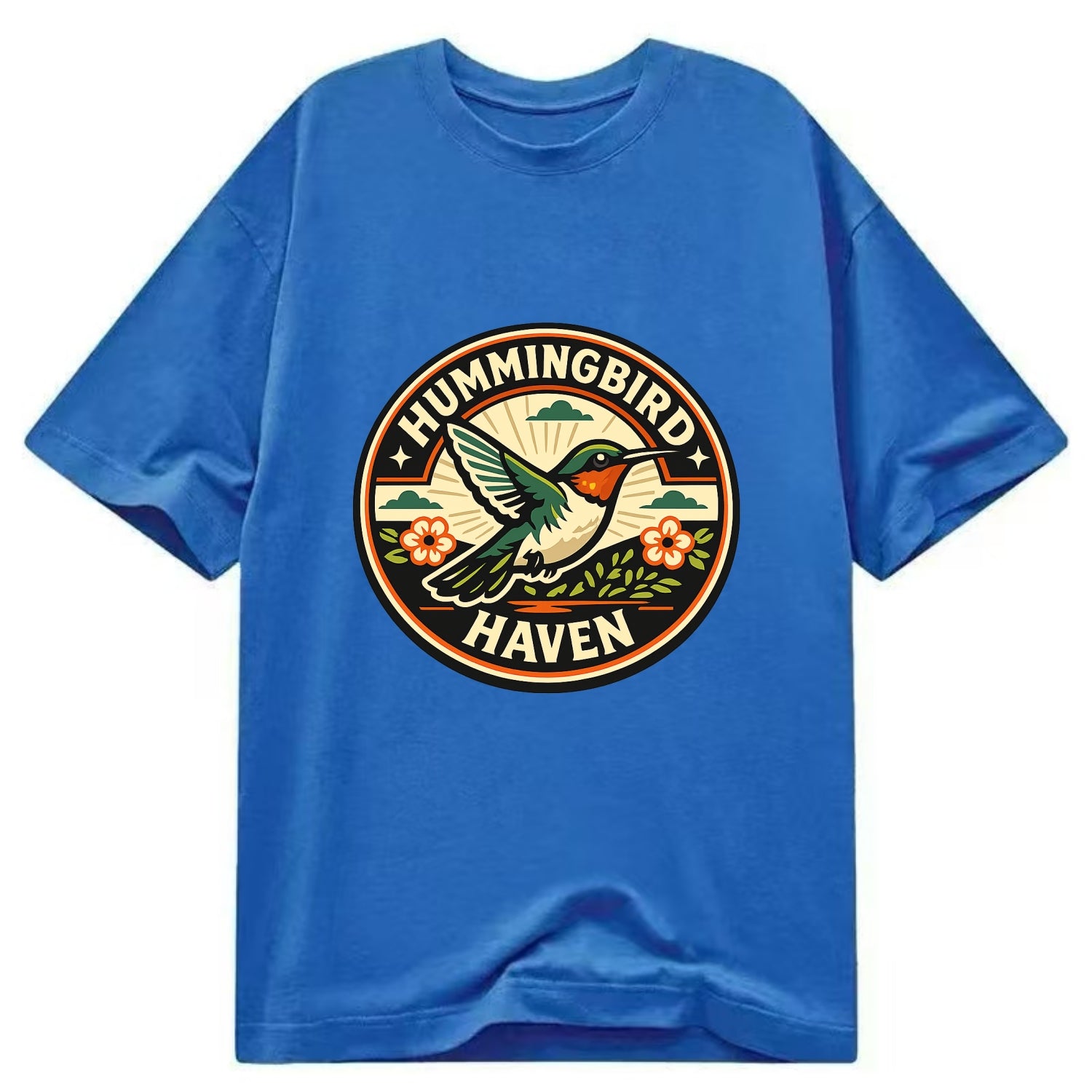 Hummingbird Sanctuary Emblem - Classic T-shirt - Blue