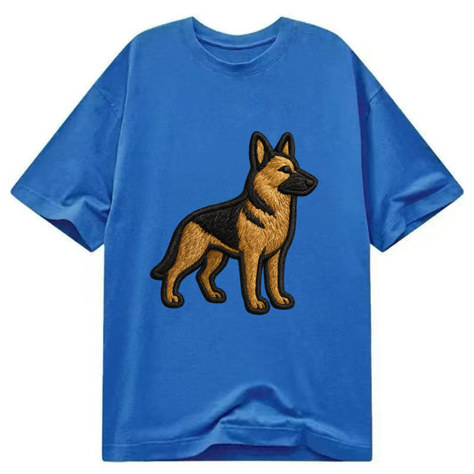 German Shepherd - Trendy minimal silhoue - Classic T-shirt - Blue