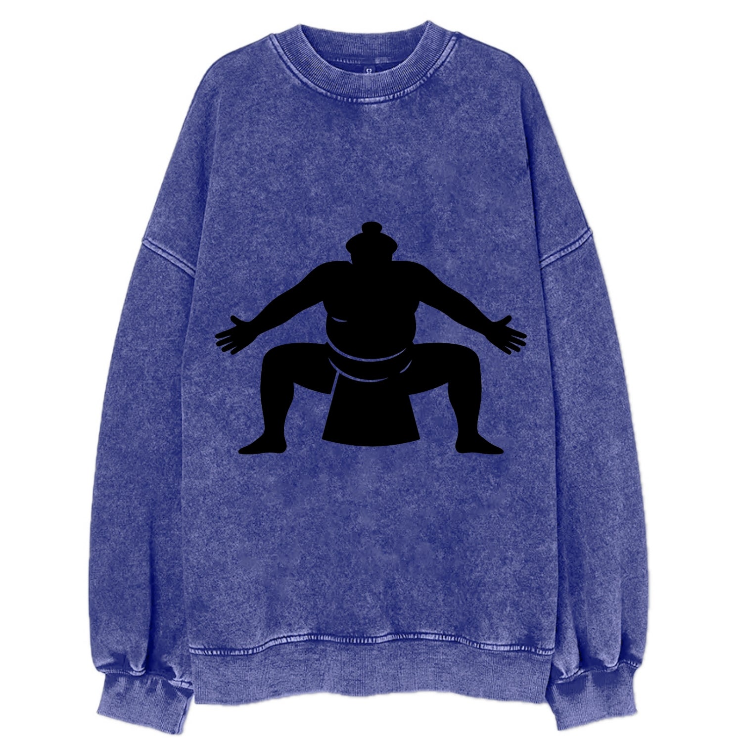 Japanese sumo wrestler ceremonial stance - Vintage Sweatshirt - Blue