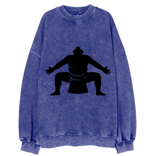 Japanese sumo wrestler ceremonial stance - Vintage Sweatshirt