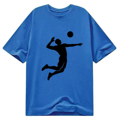Volleyball player spiking ball - Classic T-shirt - Blue