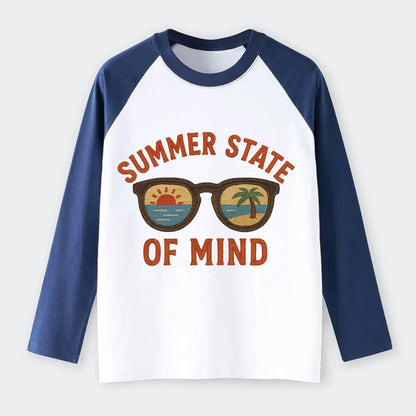 Summer State Of Mind  - Raglan Long Sleeve T-Shirt - Blue