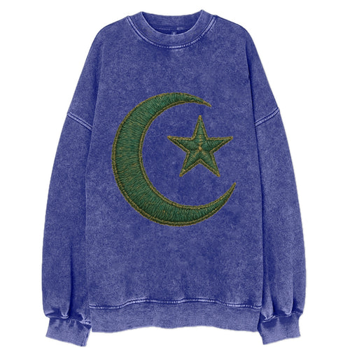 Crescent Moon and Star - Vintage Sweatshirt