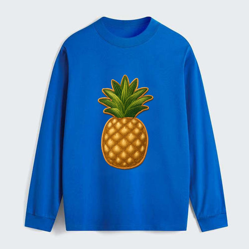 PINEAPPLE CROWN - tropical fruit in yellow and green , hospitality - Classic Long Sleeve Shirt