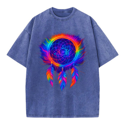 Dream Catcher Universe - Cosmic dreamcat - Vintage T-shirt - Blue