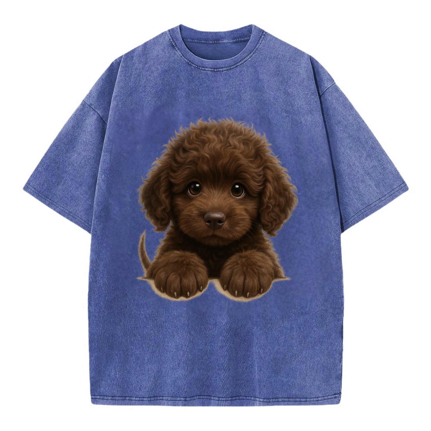 Irish Water Spaniel  - Vintage T-shirt - Blue