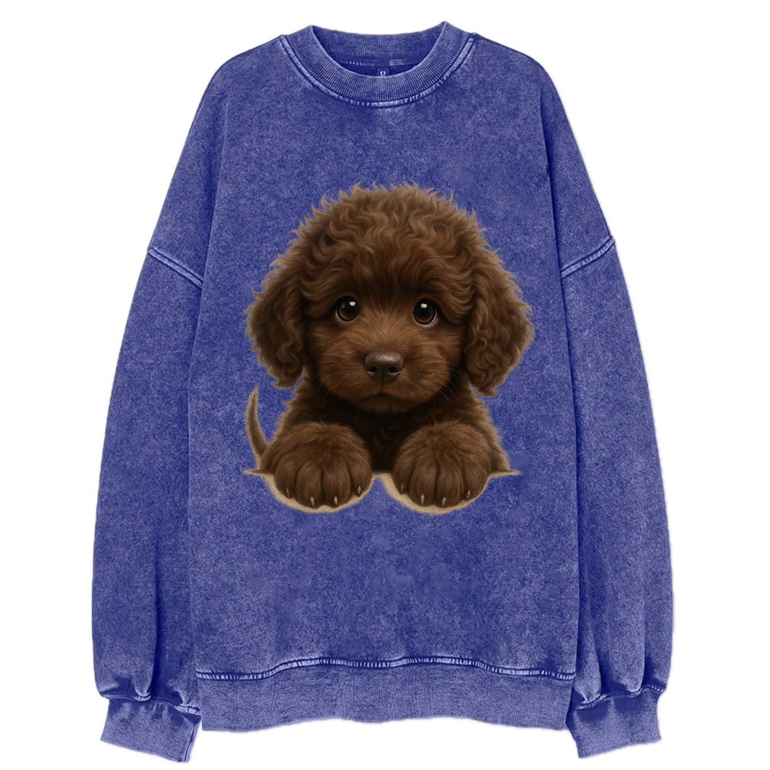 Irish Water Spaniel  - Vintage Sweatshirt - Blue