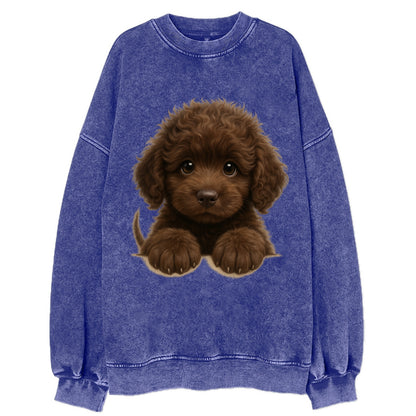 Irish Water Spaniel  - Vintage Sweatshirt - Blue