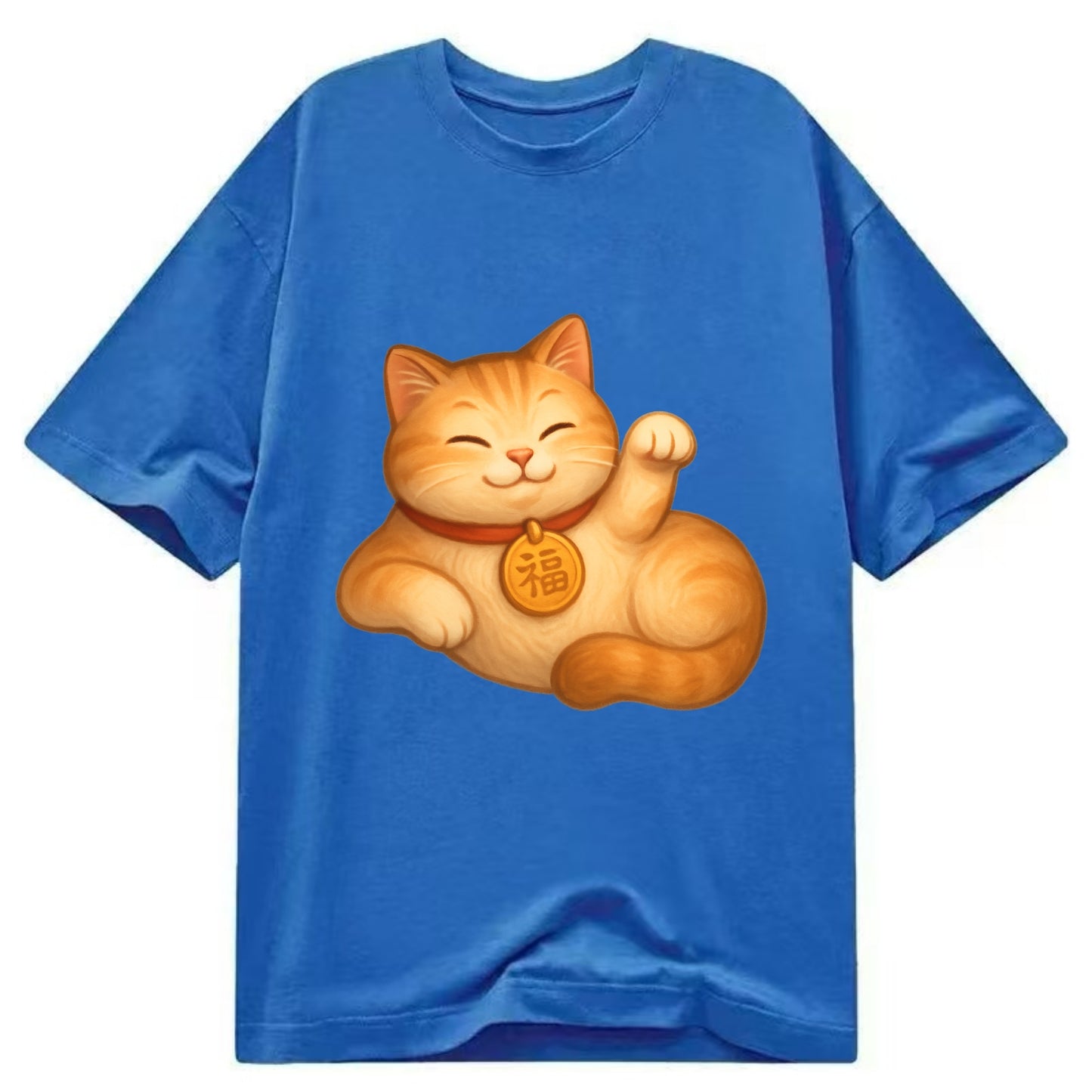 Maneki Neko Pose - Classic T-shirt - Blue