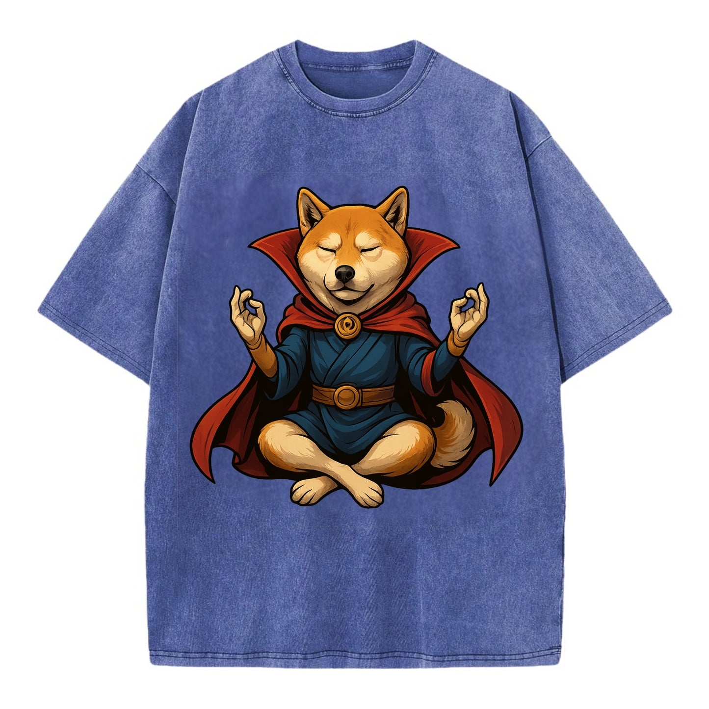 Shiba Inu Doctor Strange  - Vintage T-shirt - Blue