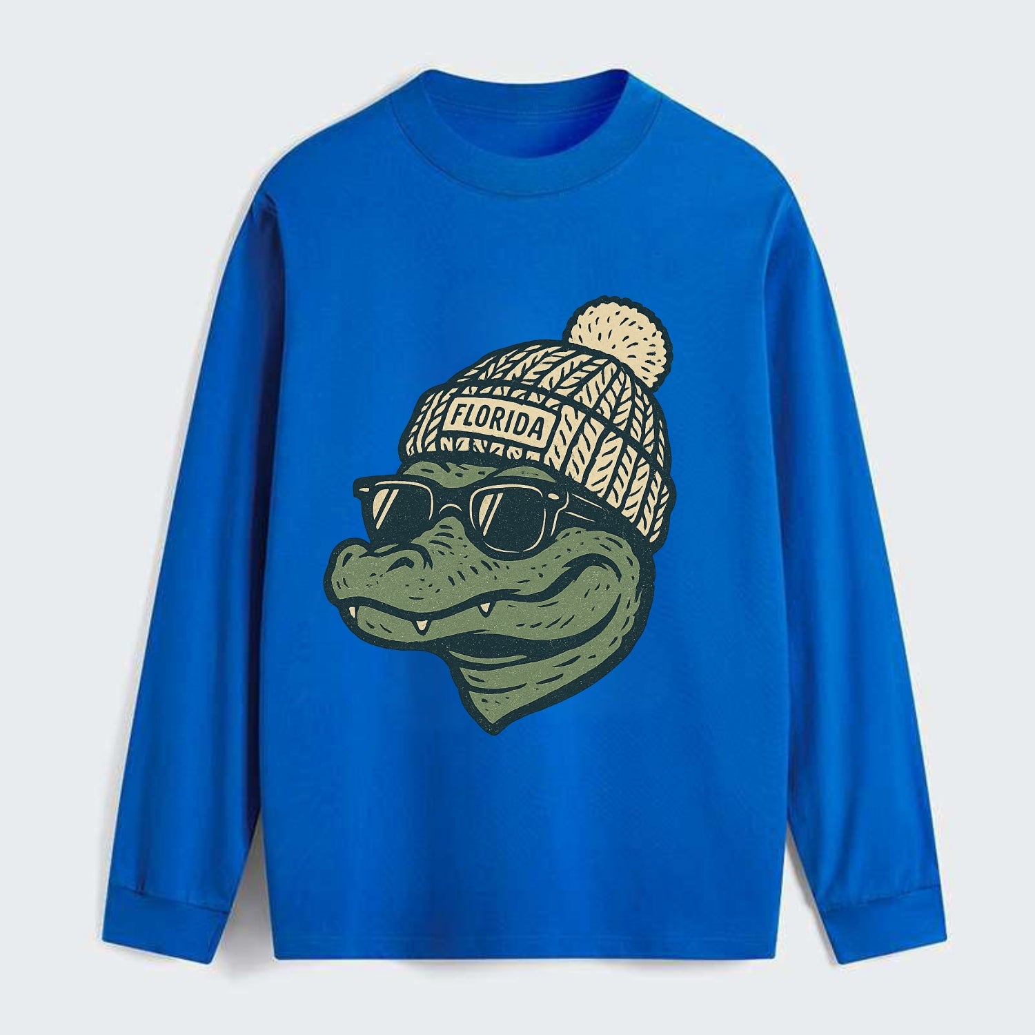 Gainesville Gator wearing Florida beanie - Classic Long Sleeve Shirt - Blue