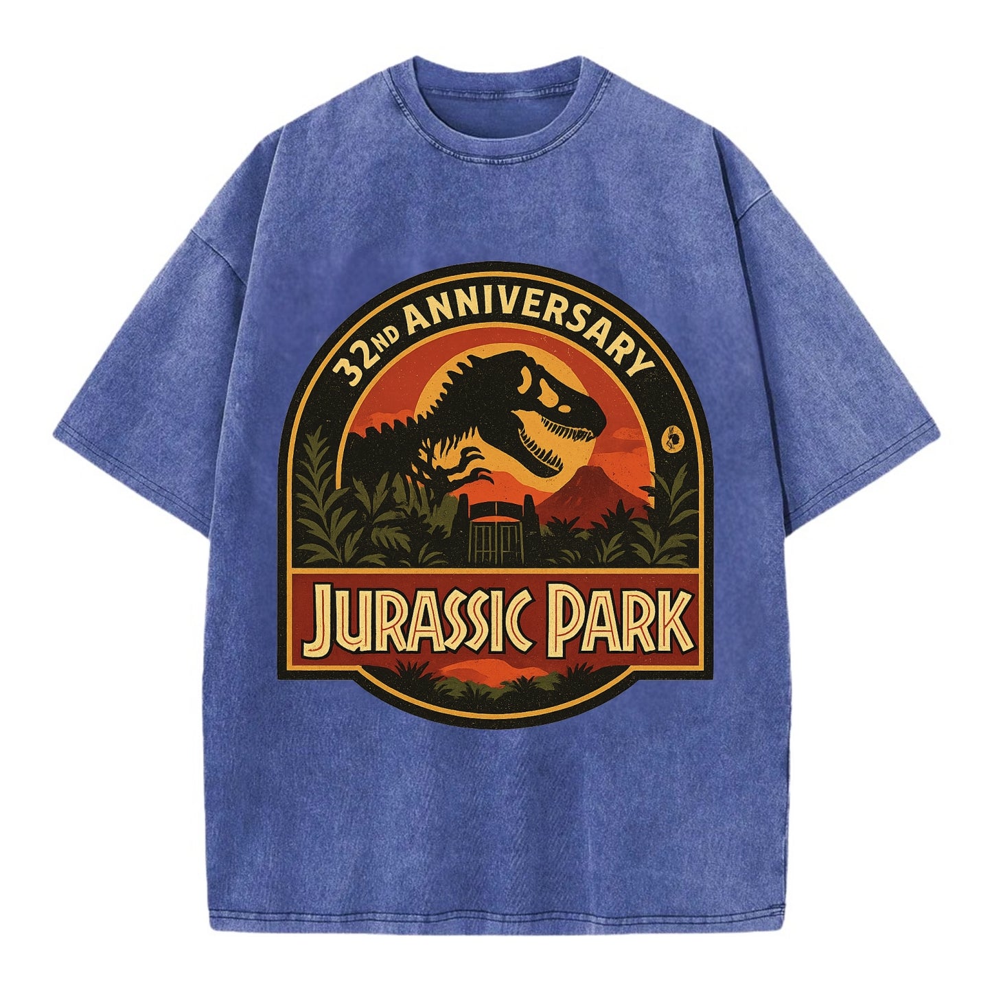Jurassic Park 32nd Anniversary - Vintage T-shirt - Blue