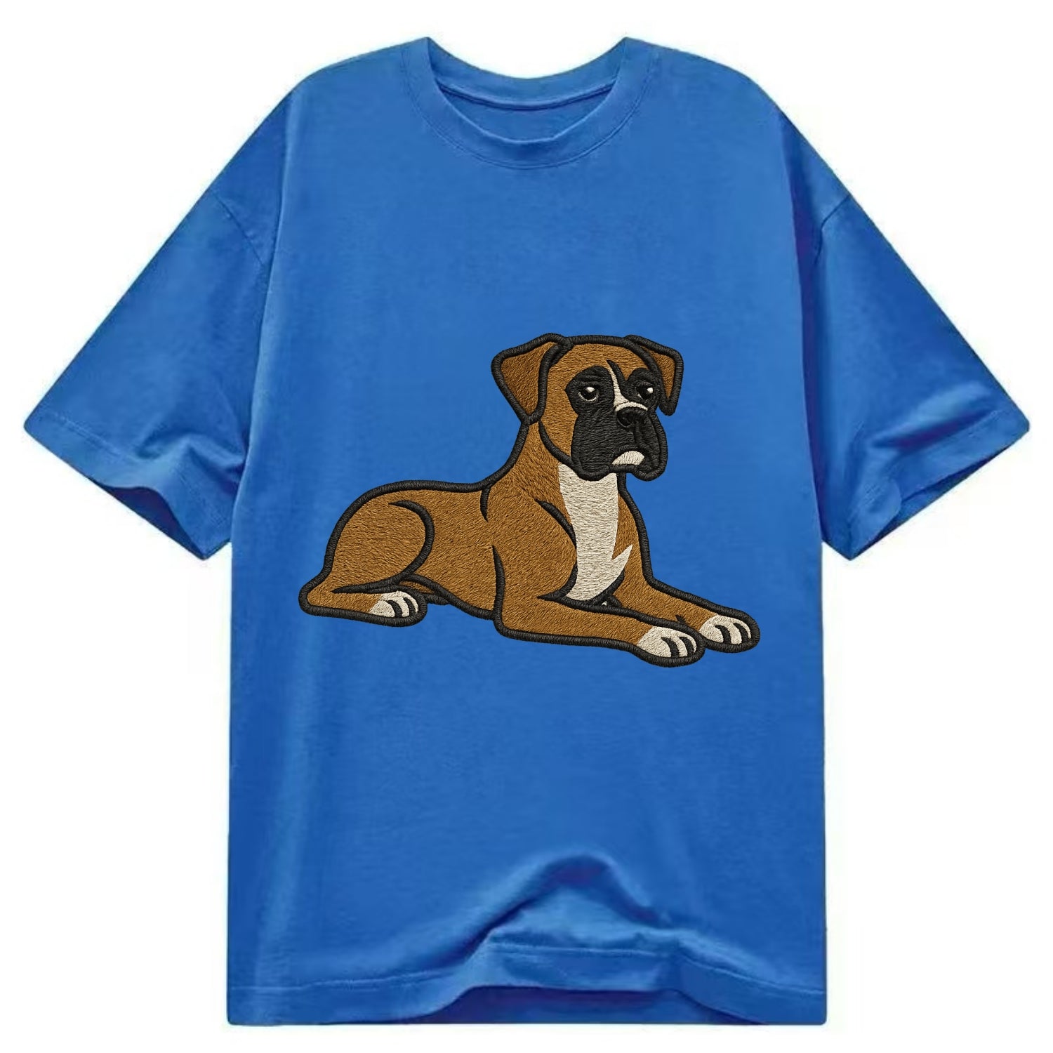 Boxer - Fawn colored relaxed lying down Classic T-shirt - Blue