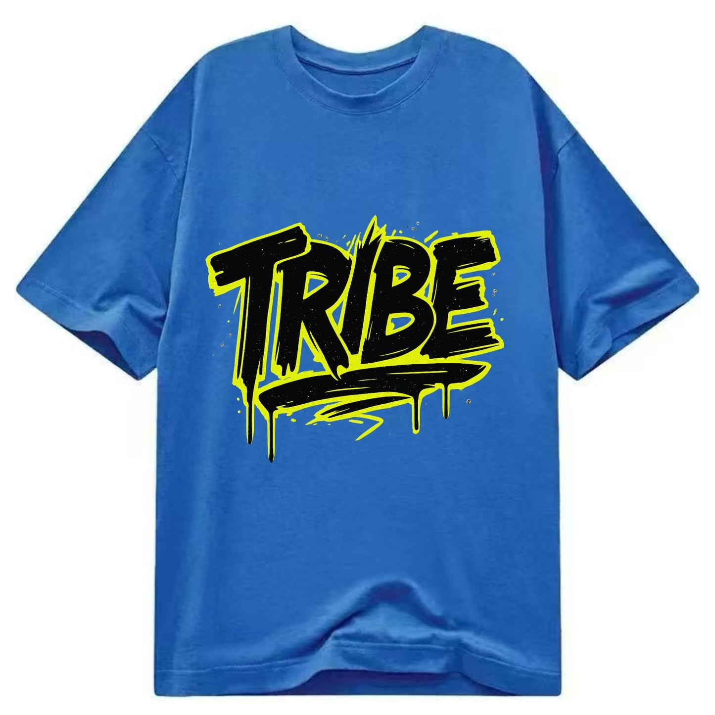 Bold typography design - "TRIBE" - your community, your group - Classic T-shirt - Blue
