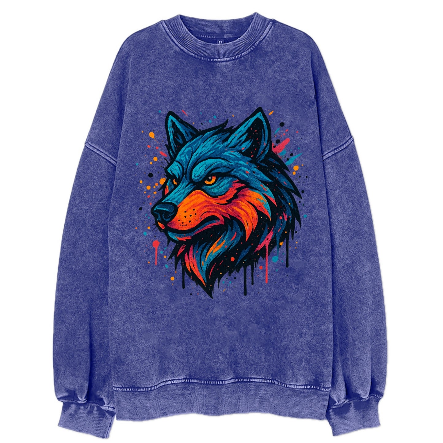 Velvet Wolf Royal  - Vintage Sweatshirt - Blue