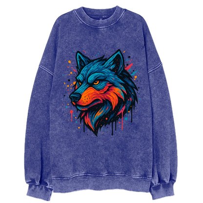 Velvet Wolf Royal  - Vintage Sweatshirt - Blue